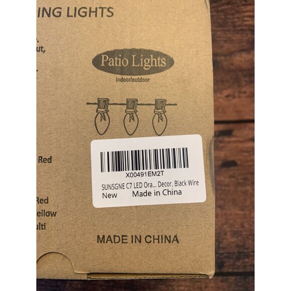 25 Ct C7 String Lights Patio Lights Indoor/Outdoor Black Wire 25ft Total Length - Picture 3 of 3